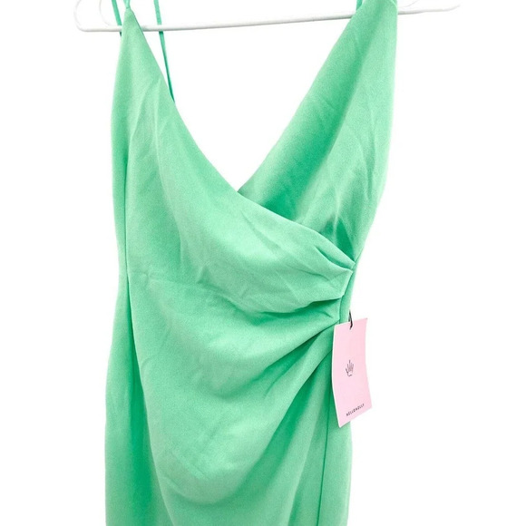 Hello Molly Quiet Dancer Women's Mini Dress Ruched Side Wrap Mint Size XS New - Picture 6 of 15